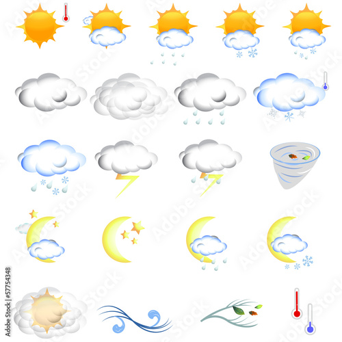 Weather icons Set - Vector illustration