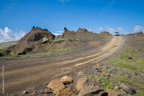 Track through Iceland and 4x4