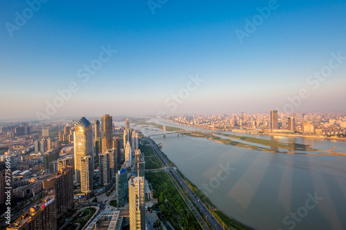Aerial view city © kalafoto