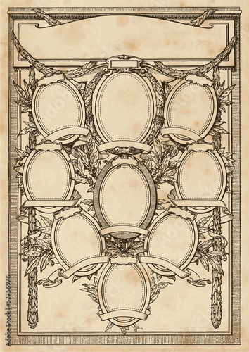 ornate photo frame for a group of nine