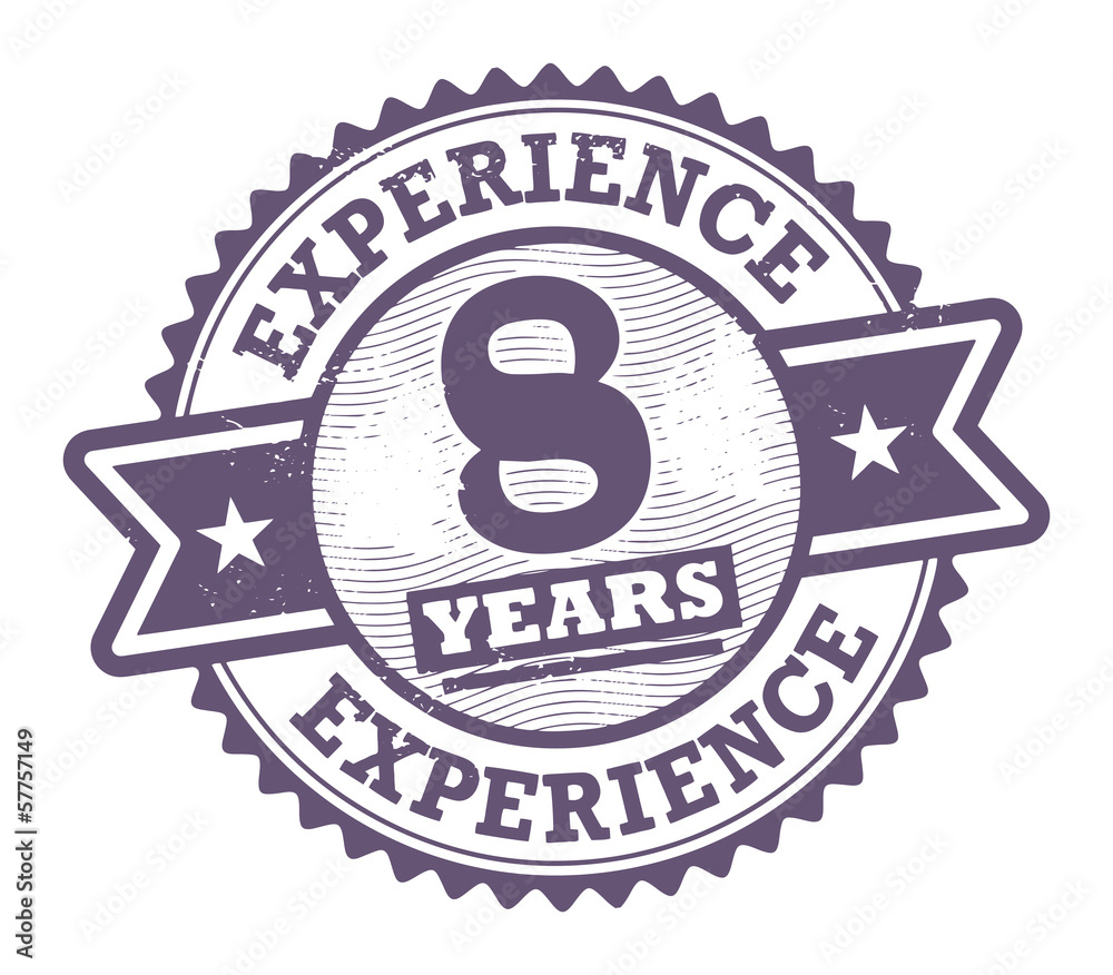 Fototapeta premium Grunge rubber stamp with the text 8 Years Experience