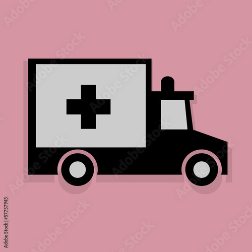 Ambulance icon or sign, vector illustration