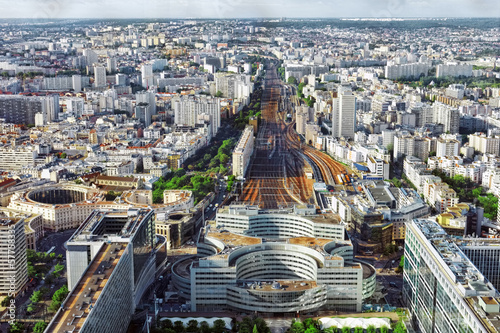 Tableau sur toile Gare Montparnasse(Railway Station)view from Tower Montparnasse.P