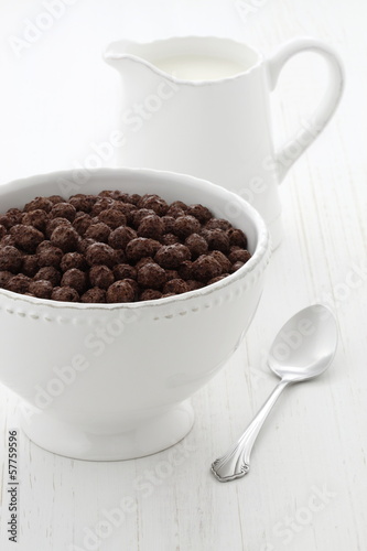 Delicious healthy kids chocolate cereal photo