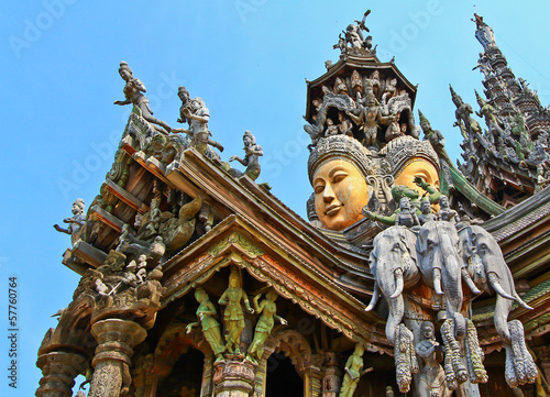 Sanctuary of Truth in Chonburi province of Thailand