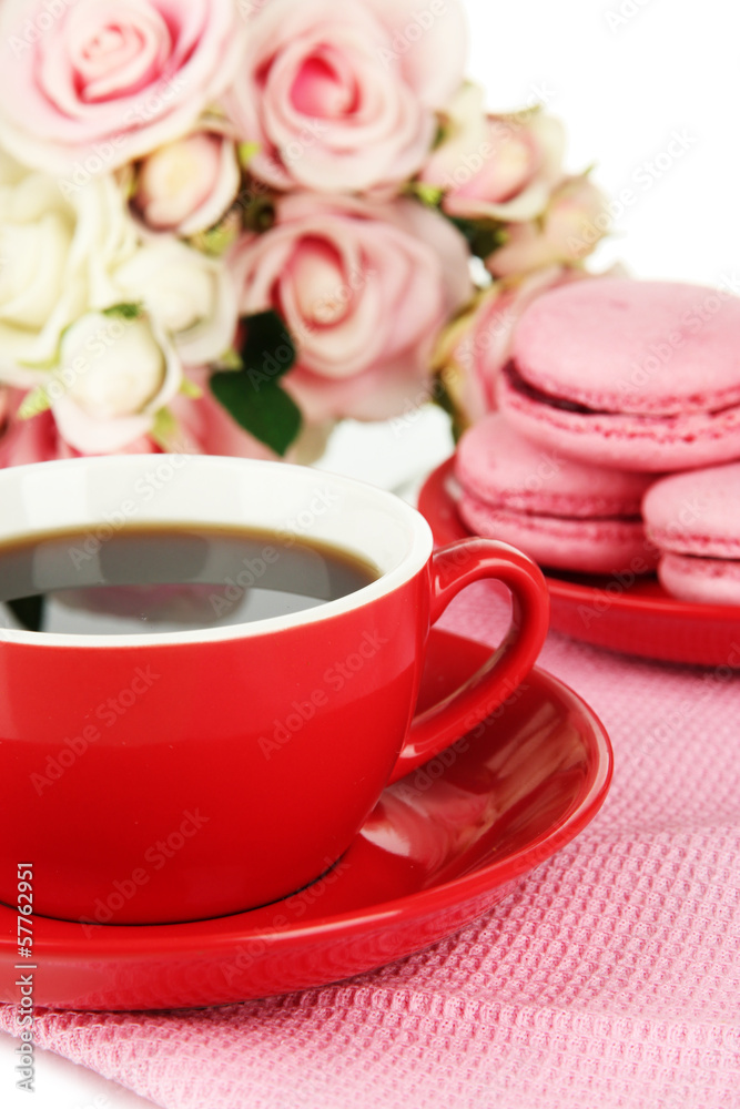 Coffee and macaroons close-up Coffee and macaroons close-up
