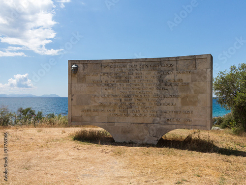 Memorial stone at Anzac Cove Gallipoli photo