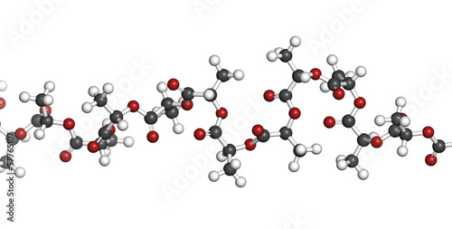 Polylactic acid (PLA, polylactide) bioplastic photo