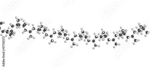 Polypropylene (polypropene, PP) plastic, chemical structure photo