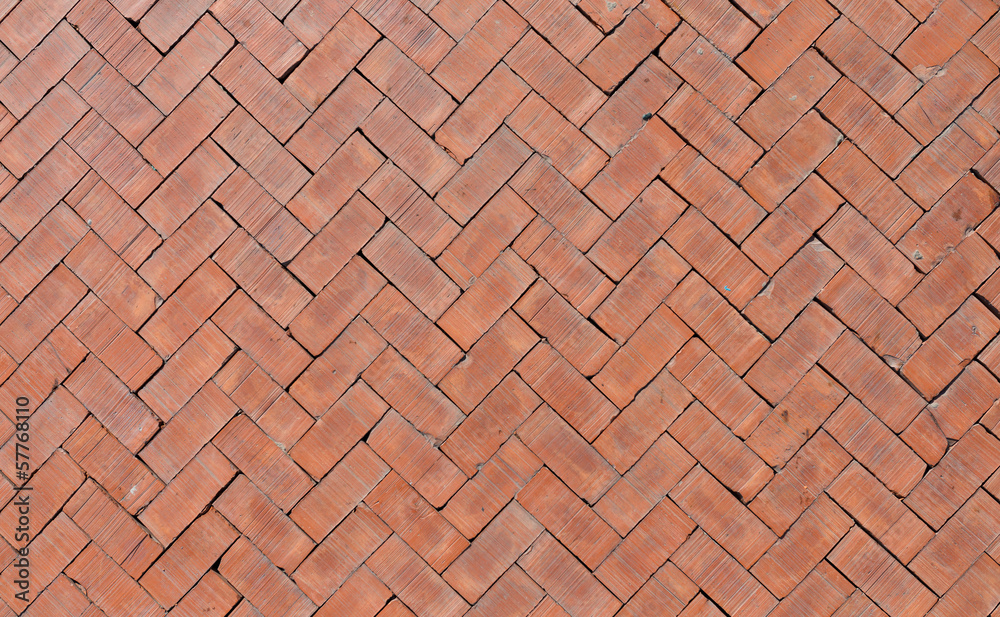 Fototapeta premium Orange bricks pattern texture floor