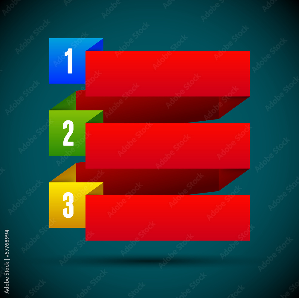 Infographic with ribbons and colored numbers Infographic with ribbons and colored numbers