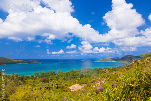 Landscape of island Praslin - Seychelles