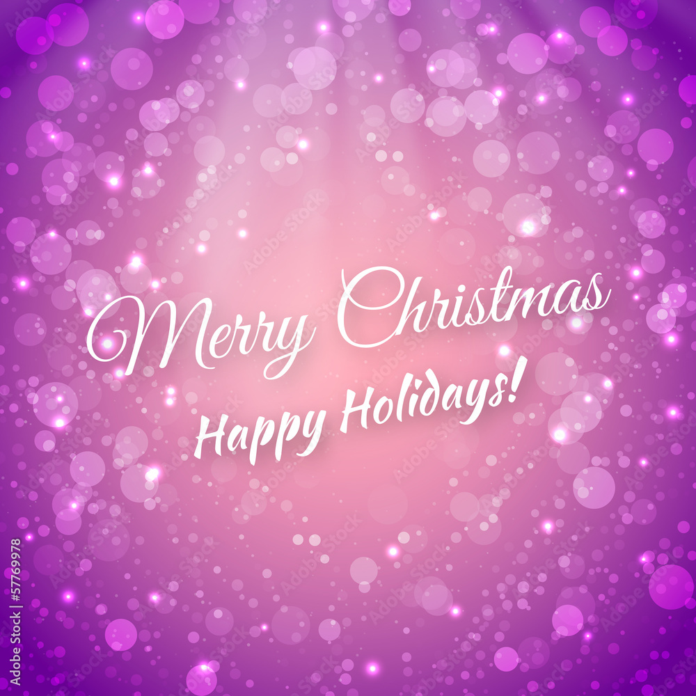 Merry Christmas. Blurred Festive Vector Background. Greeting