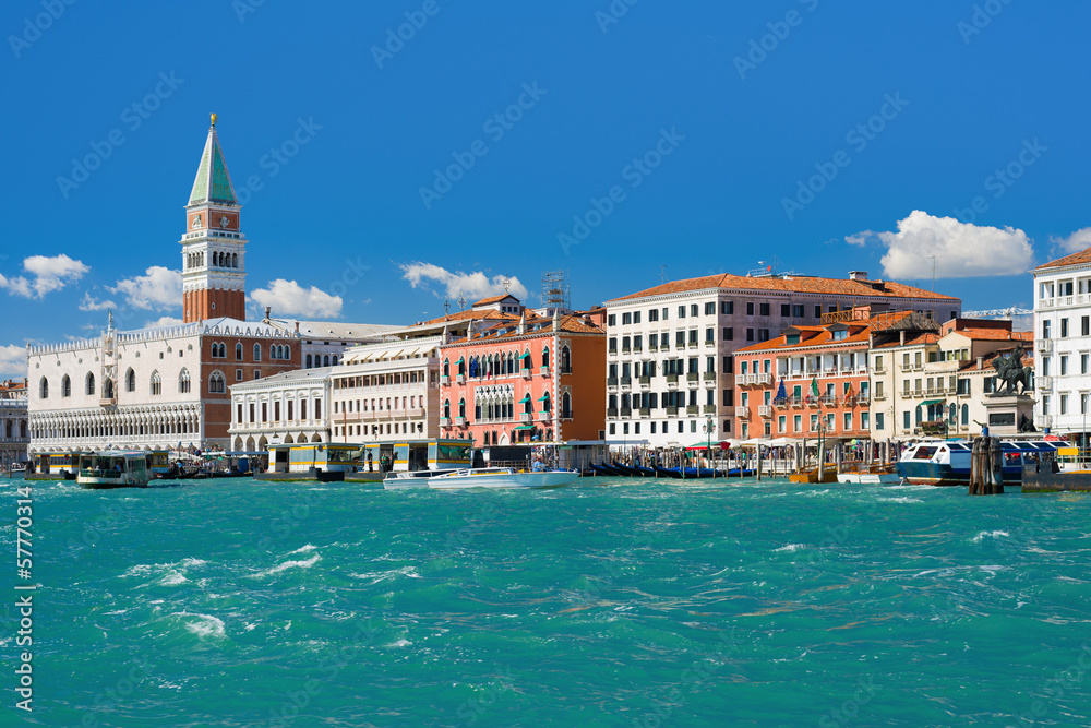 Grand Canal in Venice under the blue sky