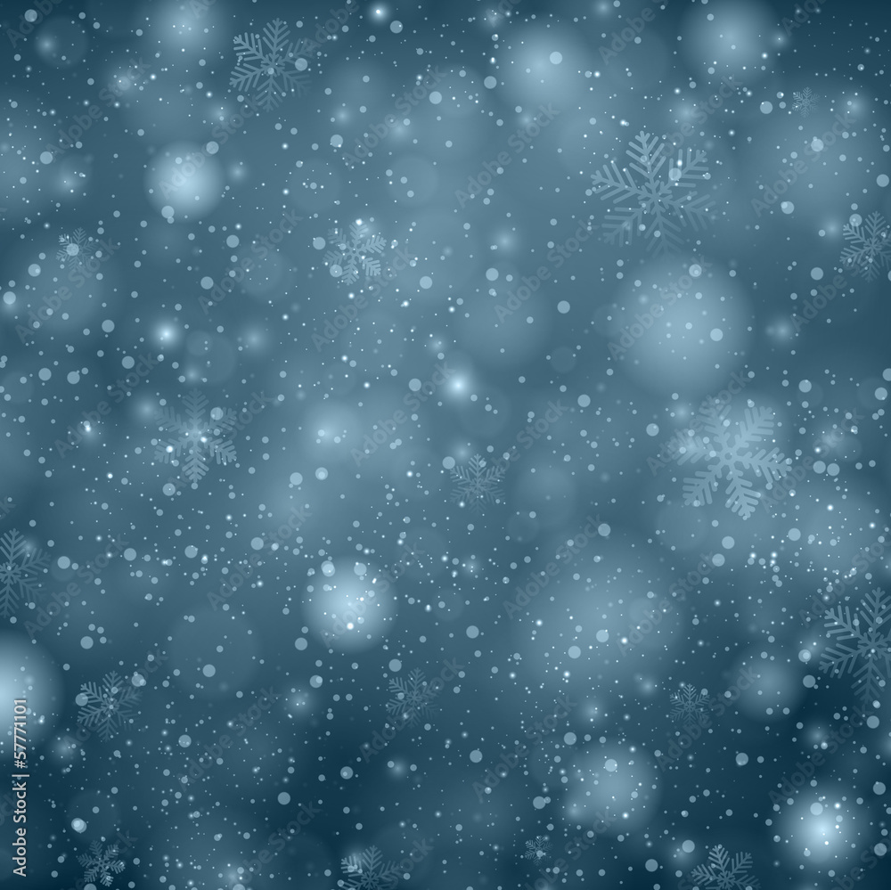 Christmas dark blue background with snowflakes.