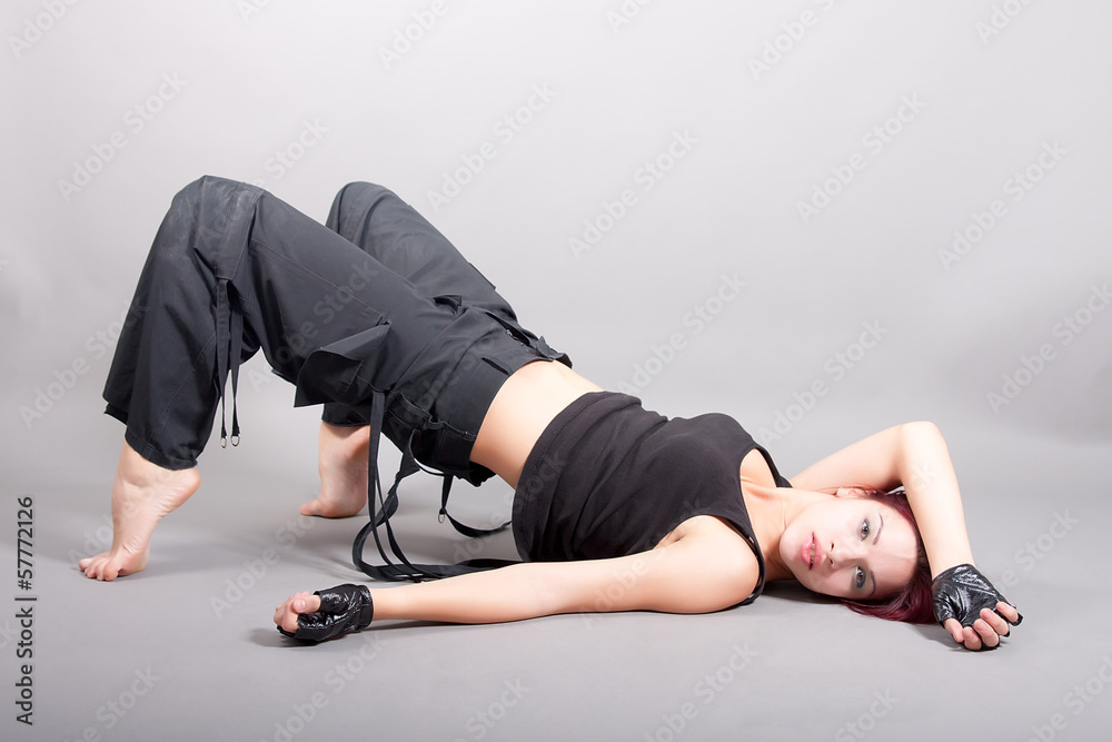 Naklejka premium girl performing exercises