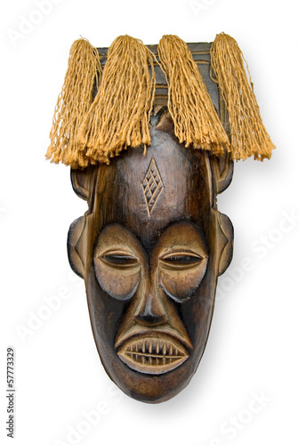 African Mask, white background