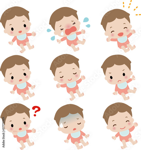 いろいろな表情の赤ちゃん