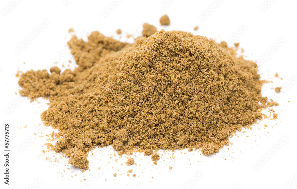 Heap of ground cumin isolated on white background Heap of ground cumin isolated on white background