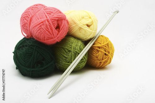 knitting needles and wool