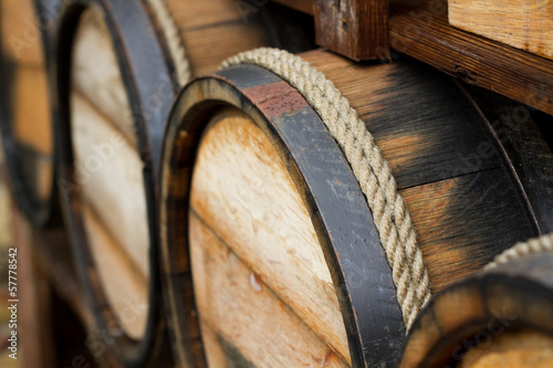 фотографія Wooden wine barrels