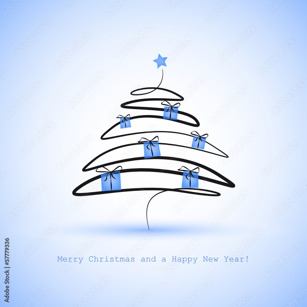 tannenbaum linie geschenke blau tannenbaum linie geschenke blau