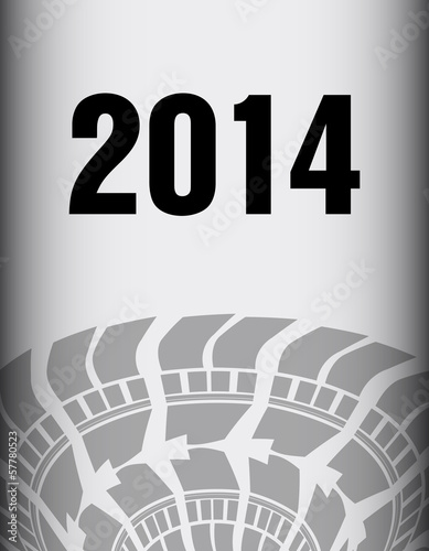 road tire track with special design, 2014 background