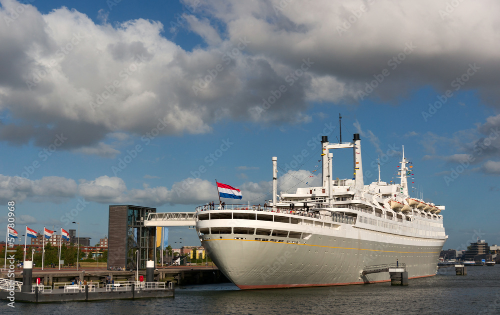 Big liner in Rotterdam port