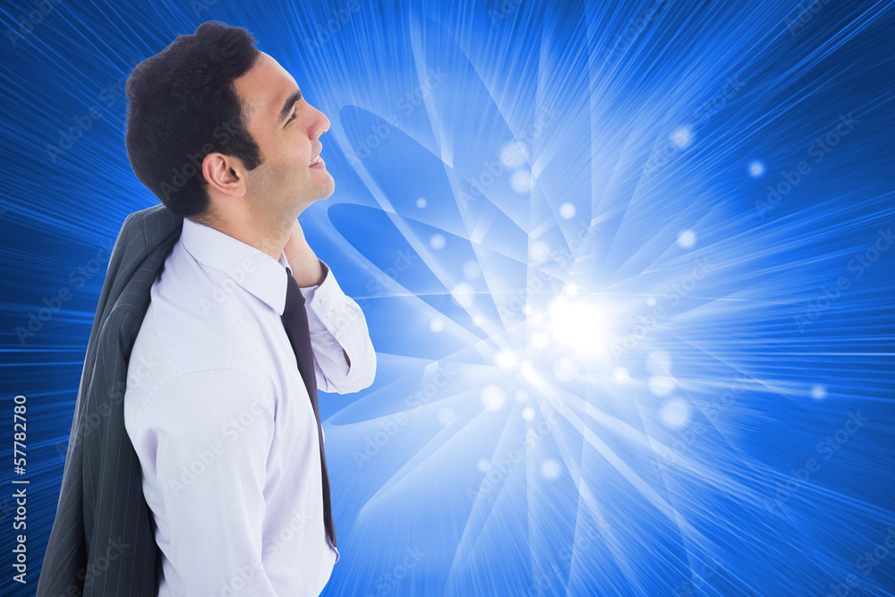 Composite image of smiling businessman standing Composite image of smiling businessman standing