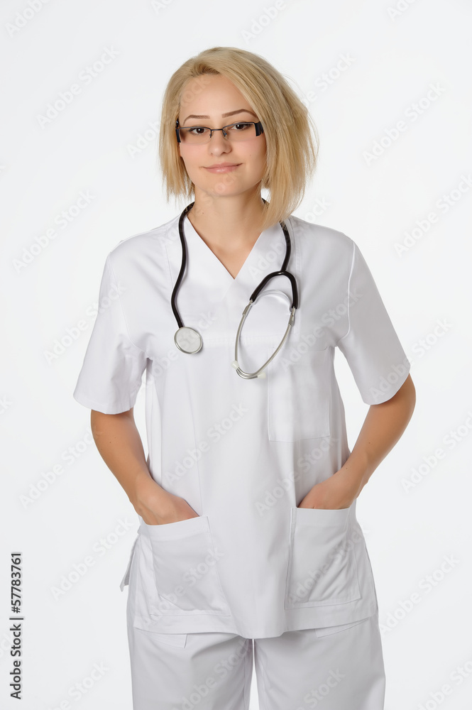 portrait of young female doctor isolated portrait of young female doctor isolated