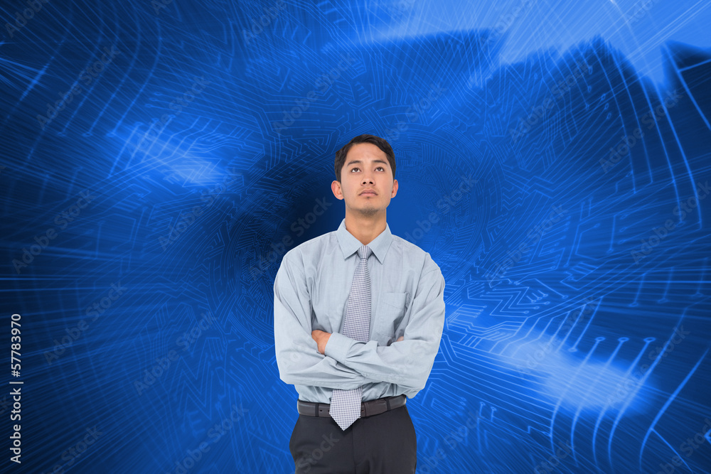 Composite image of serious asian businessman Composite image of serious asian businessman