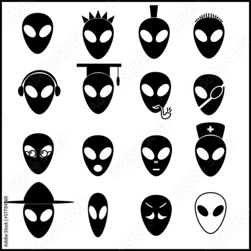 alien icons set eps10