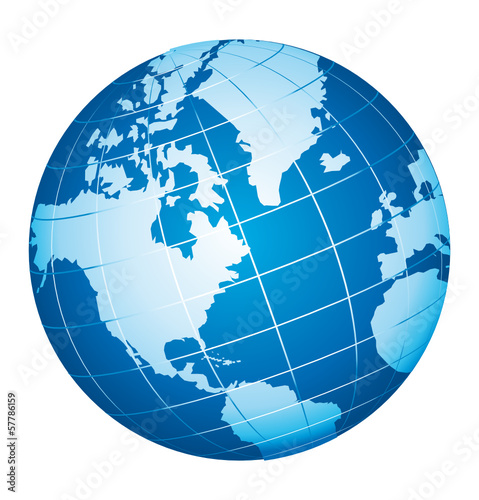 World globe icon. American view.
