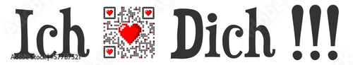 Satz mit QR-Code - Ich liebe Dich !!!