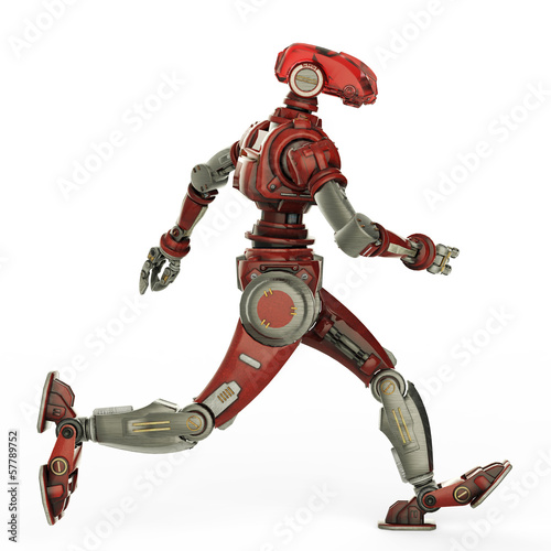 Canvas-taulu soldier robot running side view