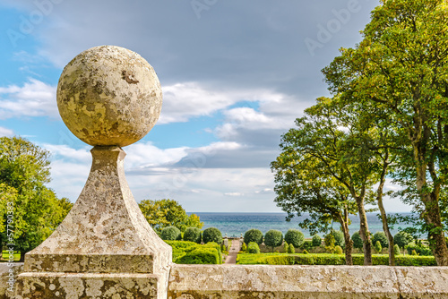 garden stone sculpture at Dunrobin Castle, Scotland