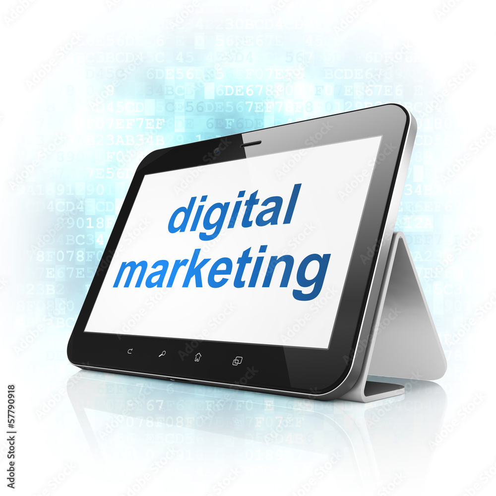 Advertising concept: Digital Marketing on tablet pc computer Advertising concept: Digital Marketing on tablet pc computer