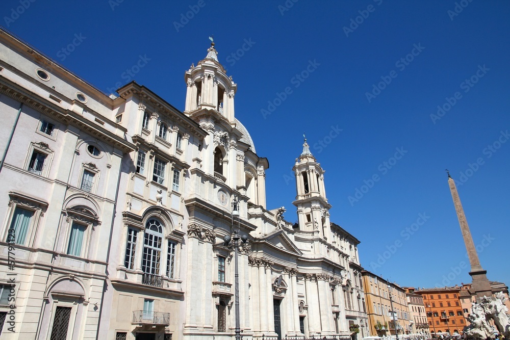 Rome Navona square - Saint Agnes in Agone church