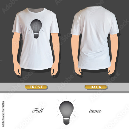 Icon bulb printed on shirt.
