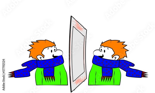 Hombre mirándose al espejo