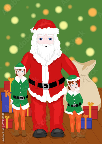 Babbo Natale elfi e regali