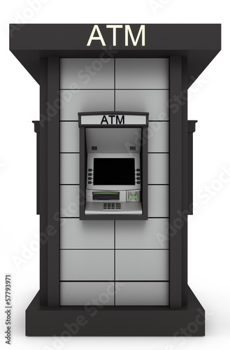street totem  with automated teller machine