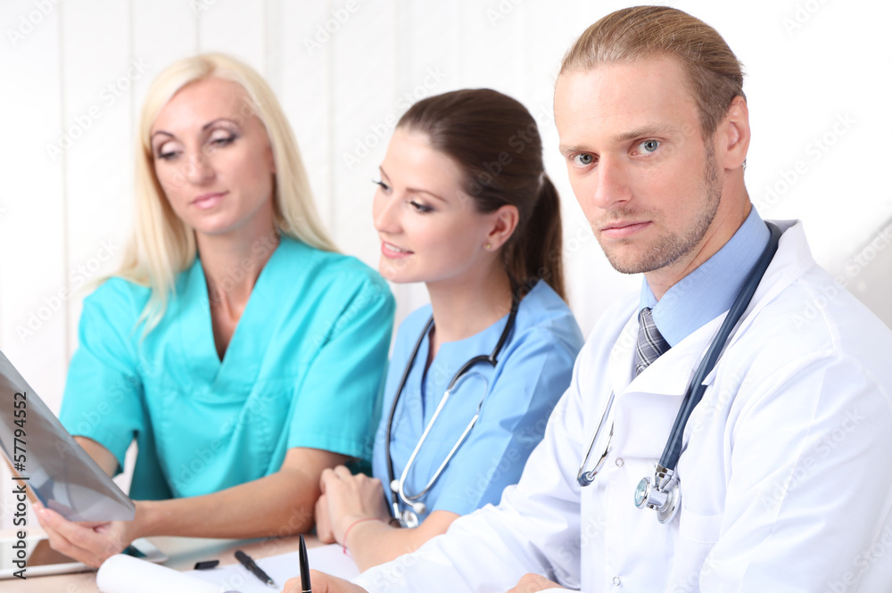 Medical team during meeting in office Medical team during meeting in office