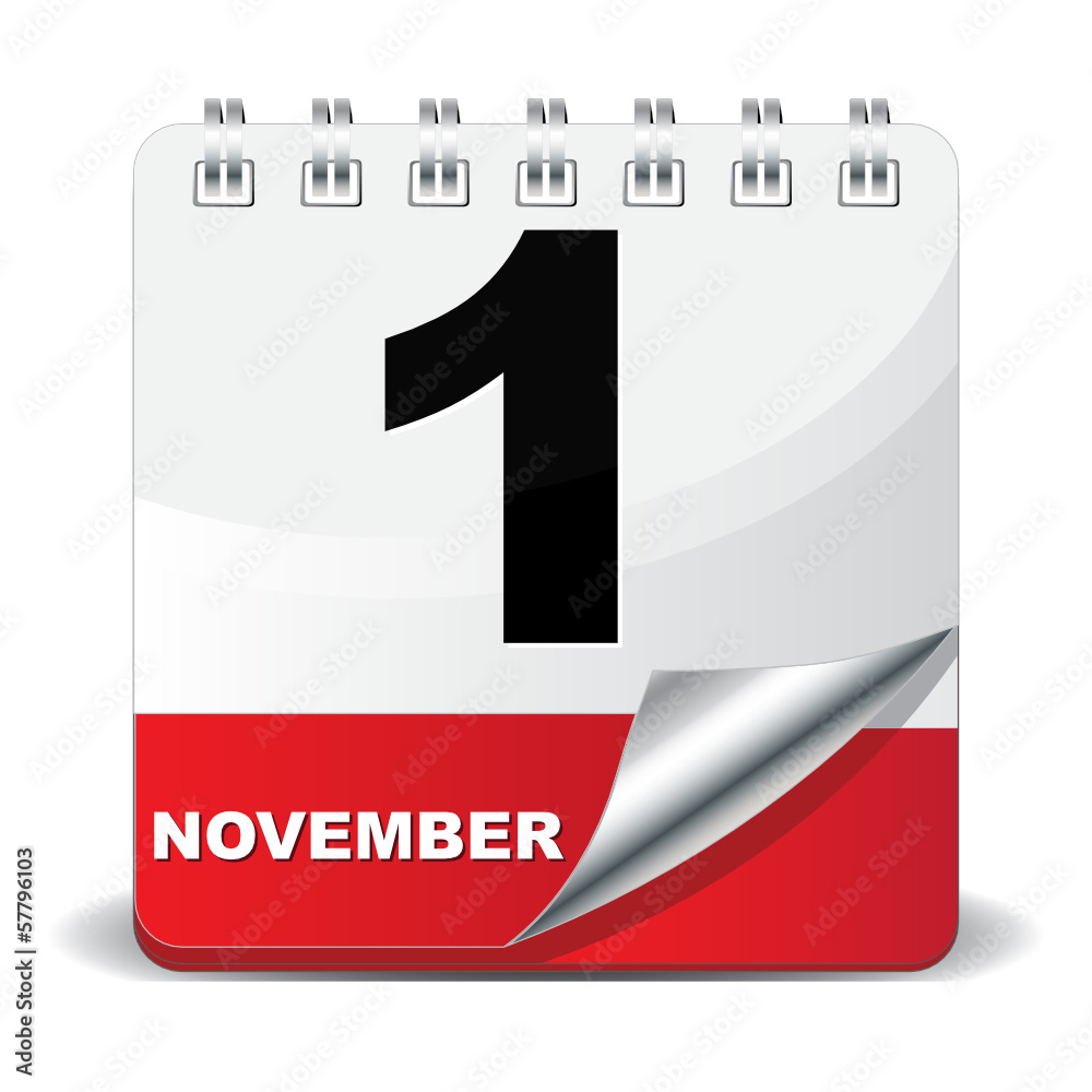 1 NOVEMBER ICON Stock Vector Adobe Stock