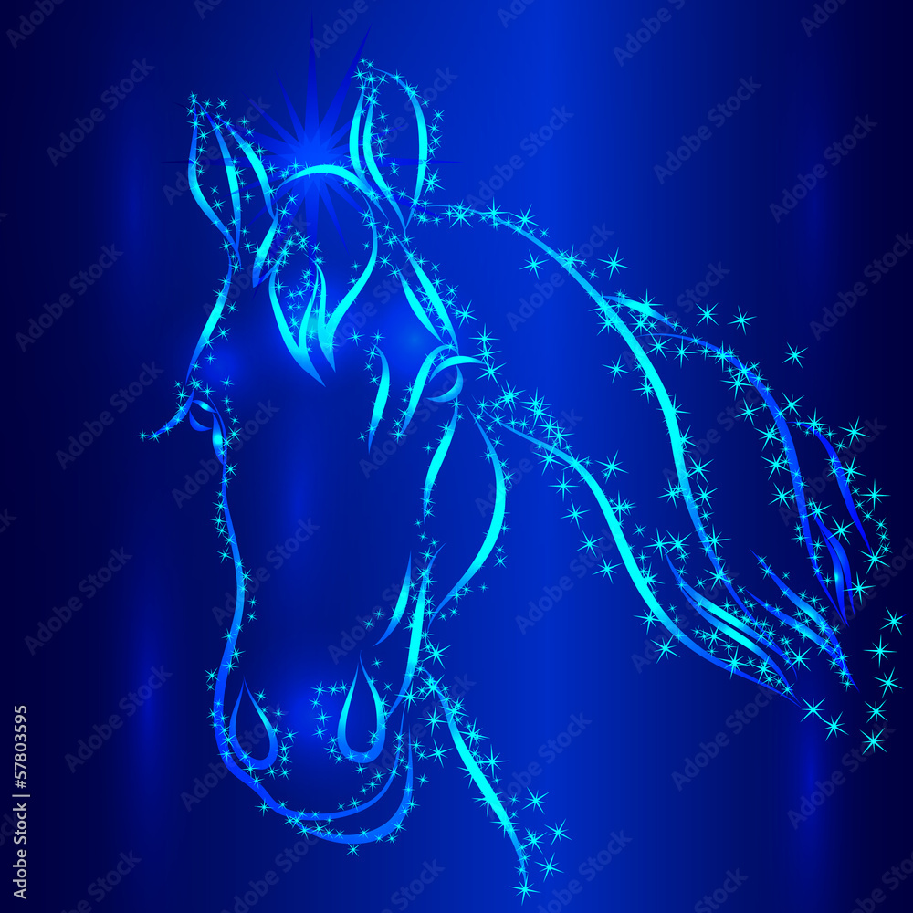 Horse Sketch Vector Greeting Card