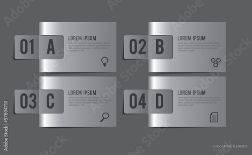 Metal Labels Infographic Elements