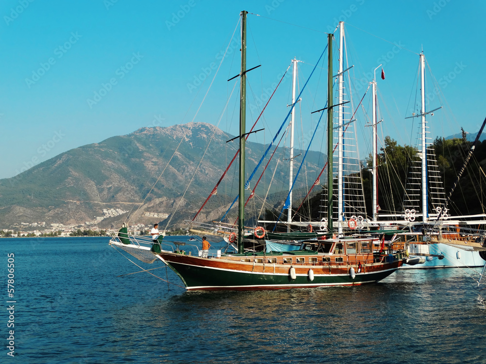 yacht in the mediterranean sea turkey