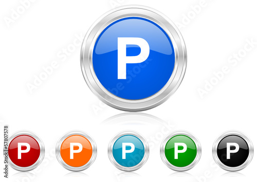 parking icon vector set