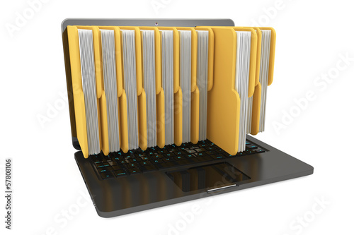 Laptop computer with folders