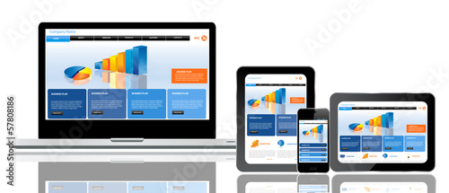 Website template on multiple devices